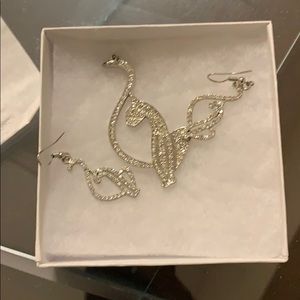 Earring and pendant set no chain